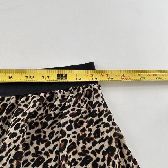 Leopard Print Sparkz Copenhagen Midi Skirt Elastic Waistband M Pleated Party - Picture 5 of 12